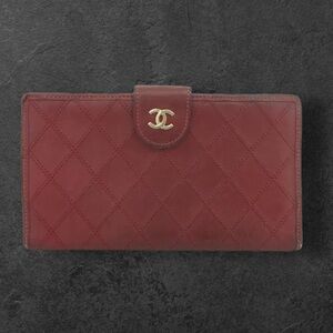 CHANEL CC Quilted Lambskin Long Wallet